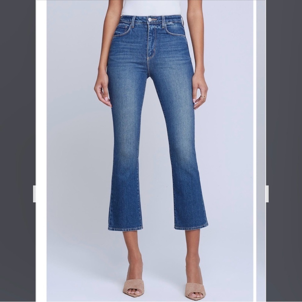 L'AGENCE Mira Crop Micro Bootcut Jeans in Woodbridge Size 24 - Picture 2 of 10